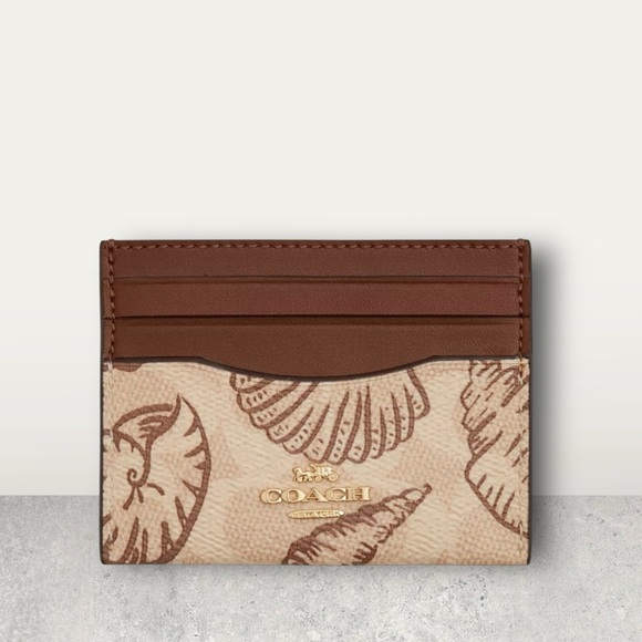 Coach Shell Print Coach | Bags | Coach Slim Id Card Case In Signature Canvas Withshell ...